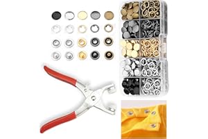GTAAOY 100 Sets 9.5mm Metal Snaps Buttons with Fastener Pliers Press Tool Kit Perfect for Baby Crafts Clothes Hats and Sewing, Snap Button Fasteners Kit for Baby Clothing Sewing