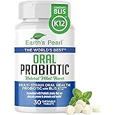 Earth's Pearl Dental Probiotic with BLIS K12 - Oral Probiotics for Oral Health with Mint Flavor - 30-Day Supply of Dental Probiotics for Bad Breath and Dental Health - Children and Adult Oral Care