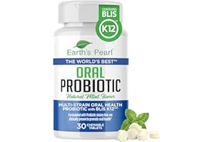 Earth's Pearl Dental Probiotic with BLIS K12 - Oral Probiotics for Oral Health with Mint Flavor - 30-Day Supply of Dental Probiotics for Bad Breath and Dental Health - Children and Adult Oral Care