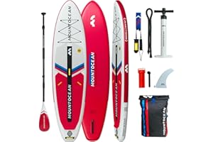 MOUNTOCEAN 10'6''Inflatable Stand Up Paddle Board for Adults with Premium ISUP Paddle Board Accessories, Sturdy Design,Light Weight, Non-Slip Comfort Deck Paddleboard Inflatable,Traveling, Surfing,Paddleboarding