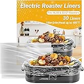 30 Count Electric Roaster Liners, Fits 16, 18, 22 Quart Roasters, Roaster Pan Oven Liners Plastic Cooking Bags for Instant Cleanup, 18 x 34 Inch