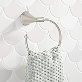 Signature Hardware 446858 Provincetown 6-1/8" Wall Mounted Towel Ring - Brushed Nickel