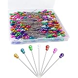 200pcs Sewing Pins, Straight Pins with Gourd Pearlized Head Pin, Long 2.2 Inch Sewing Pins for Fabric, Multicolor Quilting Pi