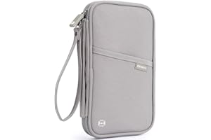 VanFn RFID Travel Passport Wallet, Family Passport Holder, Trip Document Organizer P.Travel Series (Nylon - Grey)