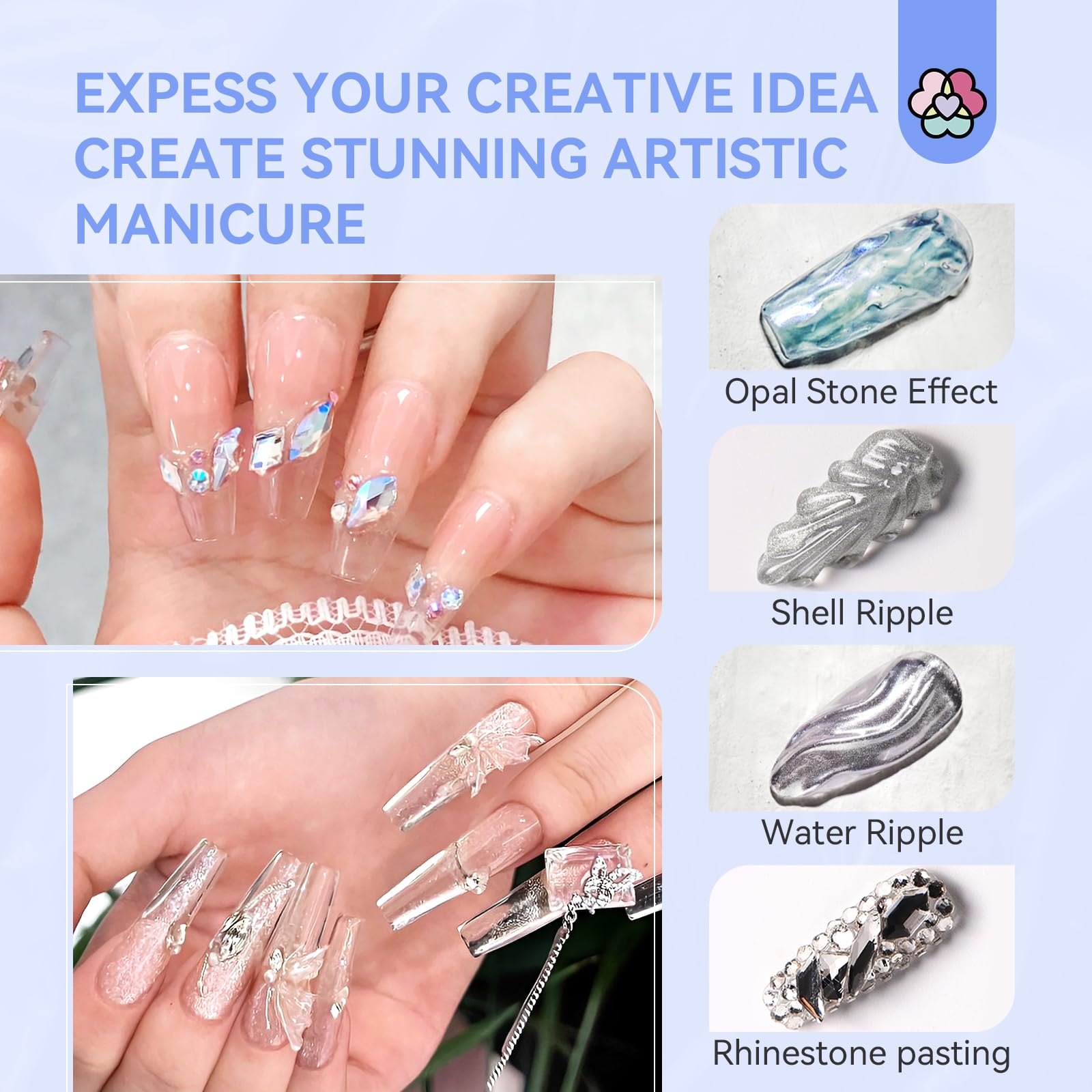 SAVILAND Builder Nail Gel Kit - 60g Clear Nail Extension Gel Set Nail Strengthen Nail Art Manicure Set with 100PCS Nail Forms and Acrylic Nail Brush for Beginners - Image 7