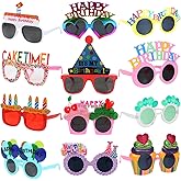 NICOWARM 12pcs Birthday Glasses, Happy Birthday Sunglasses, Novelty Funny Photo Booth Props for Happy Birthday Party, Birthday Sunglasses for Adults Birthday Party Supplies