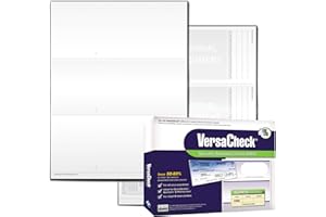 VersaCheck Security Business Check Refills: Form #3000 Business Standard - White Canvas - 500 Sheets