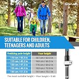Glymnis Walking Poles 2 Pack Collapsible with Quick Lock System 110-130cm view 6