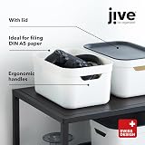 Rotho Jive Dekobox Set of 3 5l Lidded Storage Boxes White/Anthracite view 5