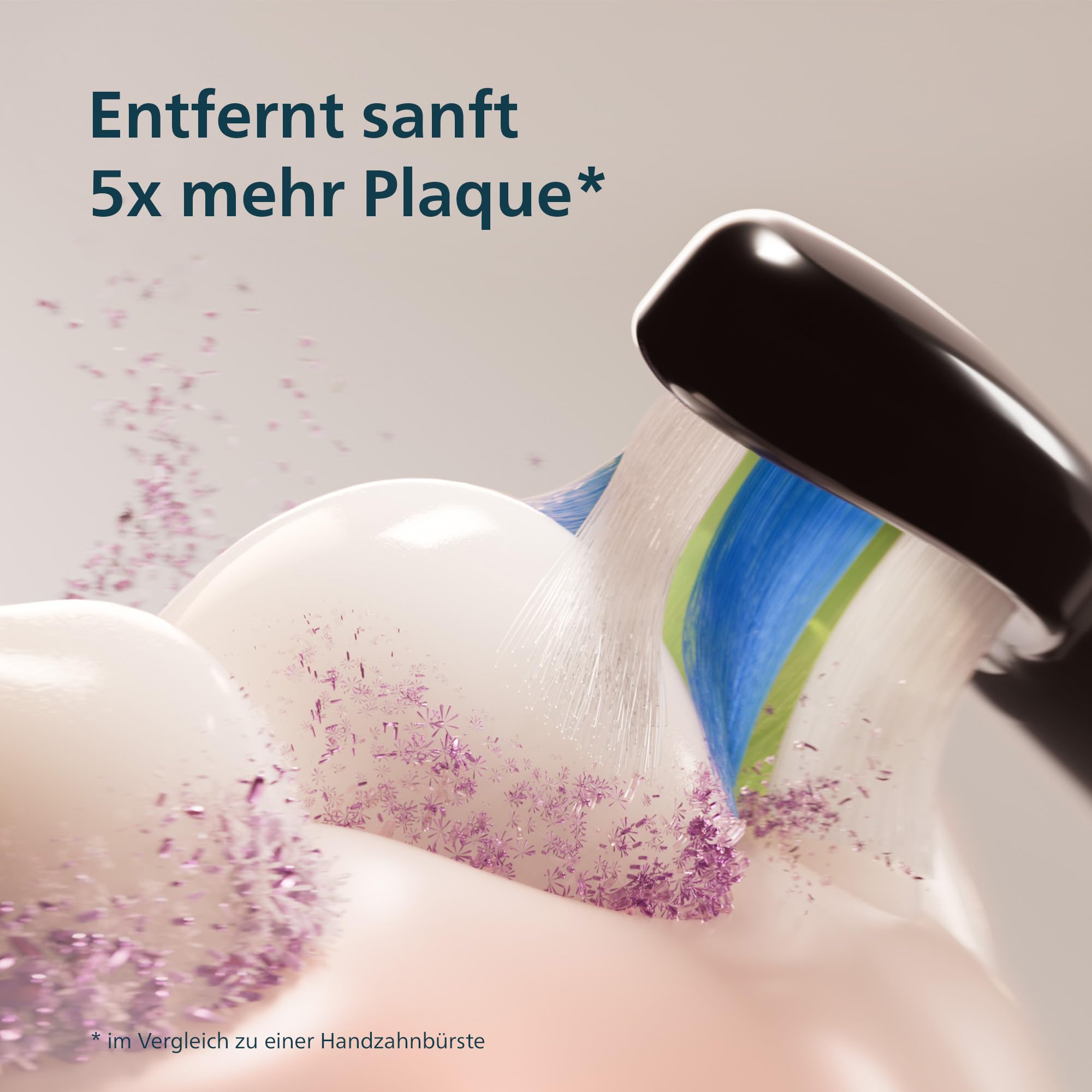 Philips Sonicare Series 4100 Elektrische Zahnbürste – Schallzahnbürste mit Drucksensor, 4 Putzeinstellungen, EasyStart, SmarTimer, 21 Tage Laufzeit, Reiseetui, Schwarz, HX4046/52, [Neu] 3