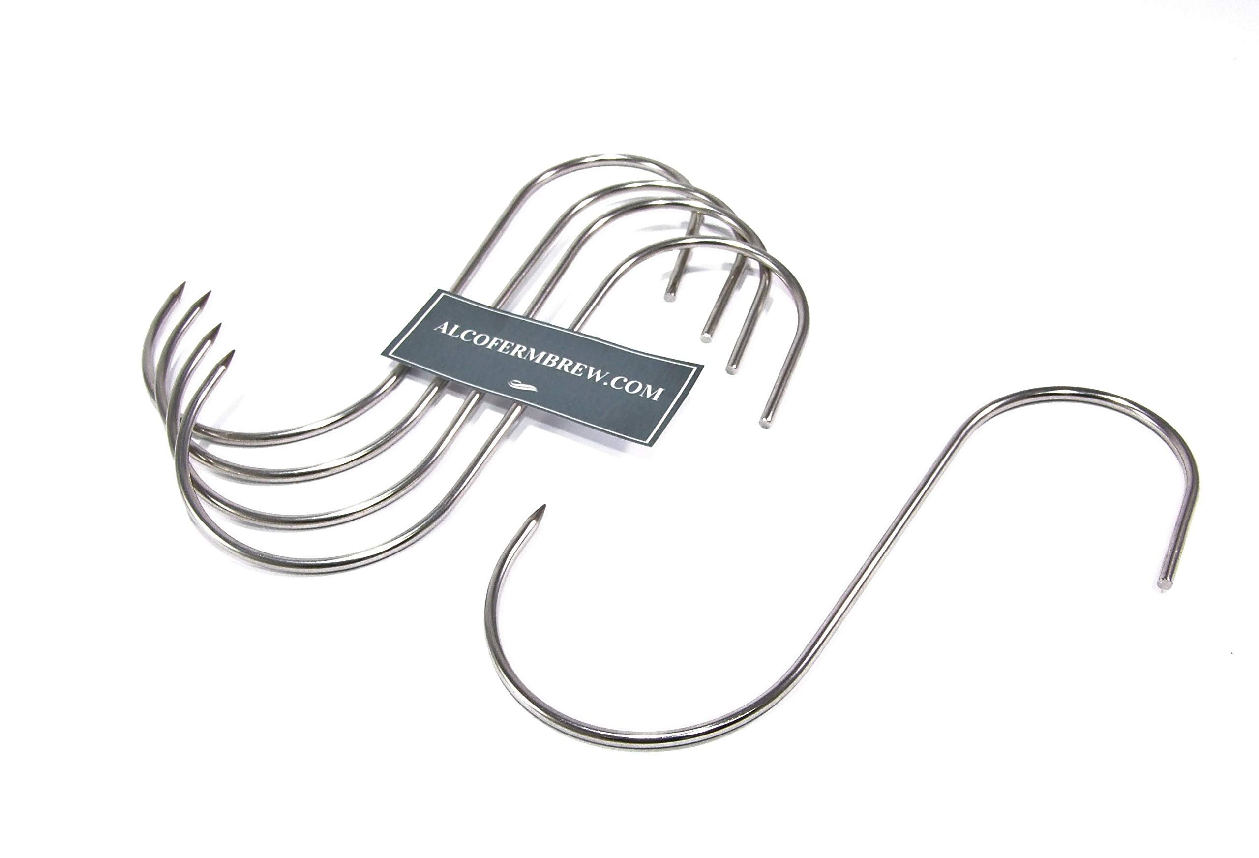 AlcoFermBrew Smoking Hooks - 5pcs - Smoke House Smoke Hook Hanger Smoker Meat Butcher Sausage