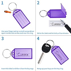 Cuttte 66 Pack Plastic Key Tags, Key Labels with