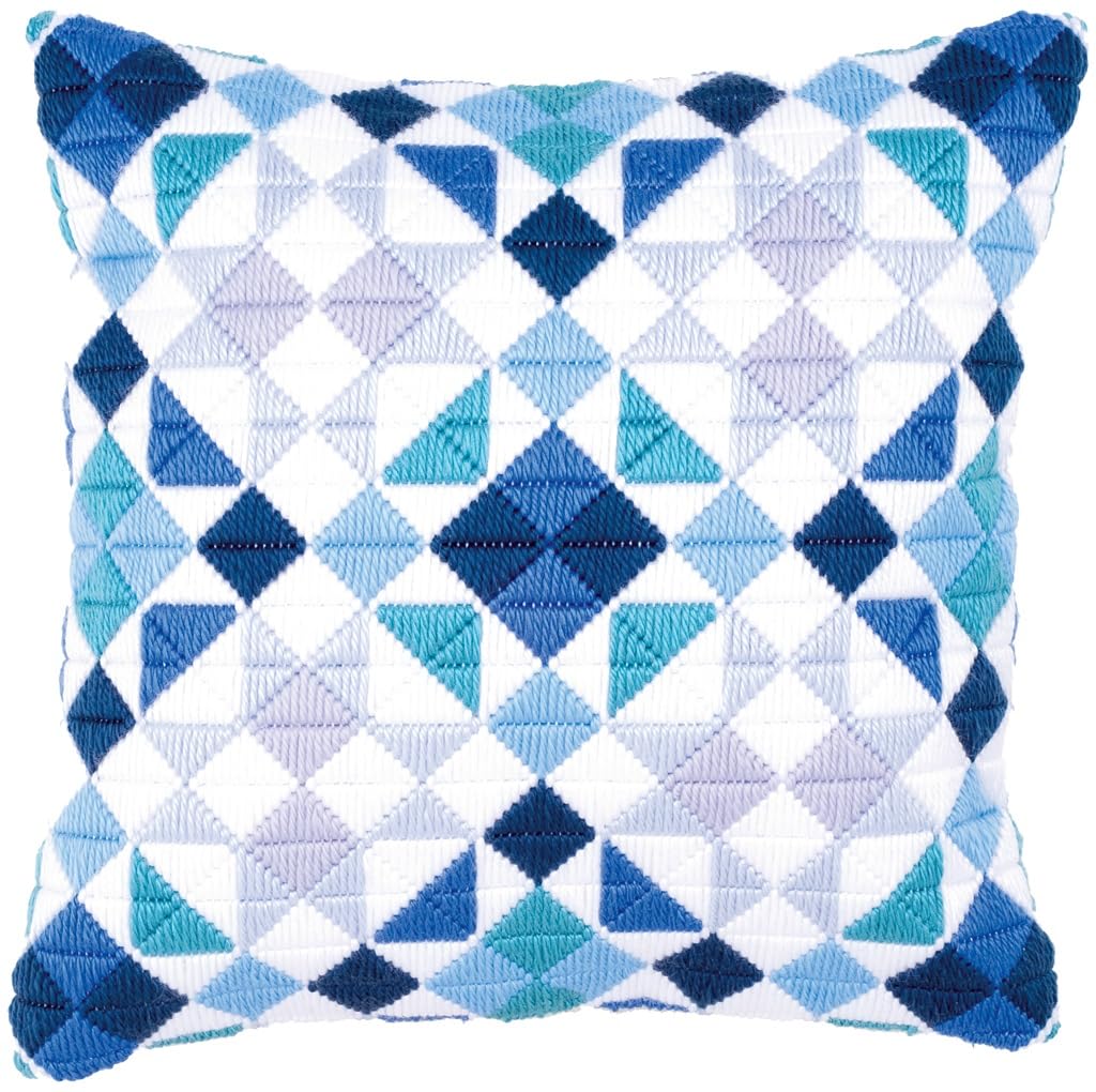 Vervaco Triangles Long Stitch Cushion, Multi-Colour