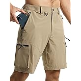 Surenow Men's Hiking Cargo Shorts with Quick Dry, Breathable Fabric, Pockets, and Zipper Closure - Blue, Size Large