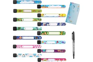 14 pcs Child Safety ID Wristband, Kids Safety ID Bracelet Wristband with Pen Adjustable Waterproof Kids Safety Bracelet Wrist