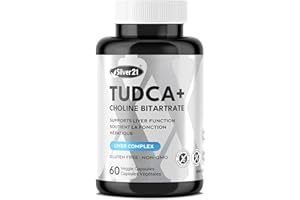 Silver21 TUDCA 250mg with Choline Bitartrate - Liver Support and Bile Salts Flow Supplement - 60 Veggie Capsules - Made in Ca