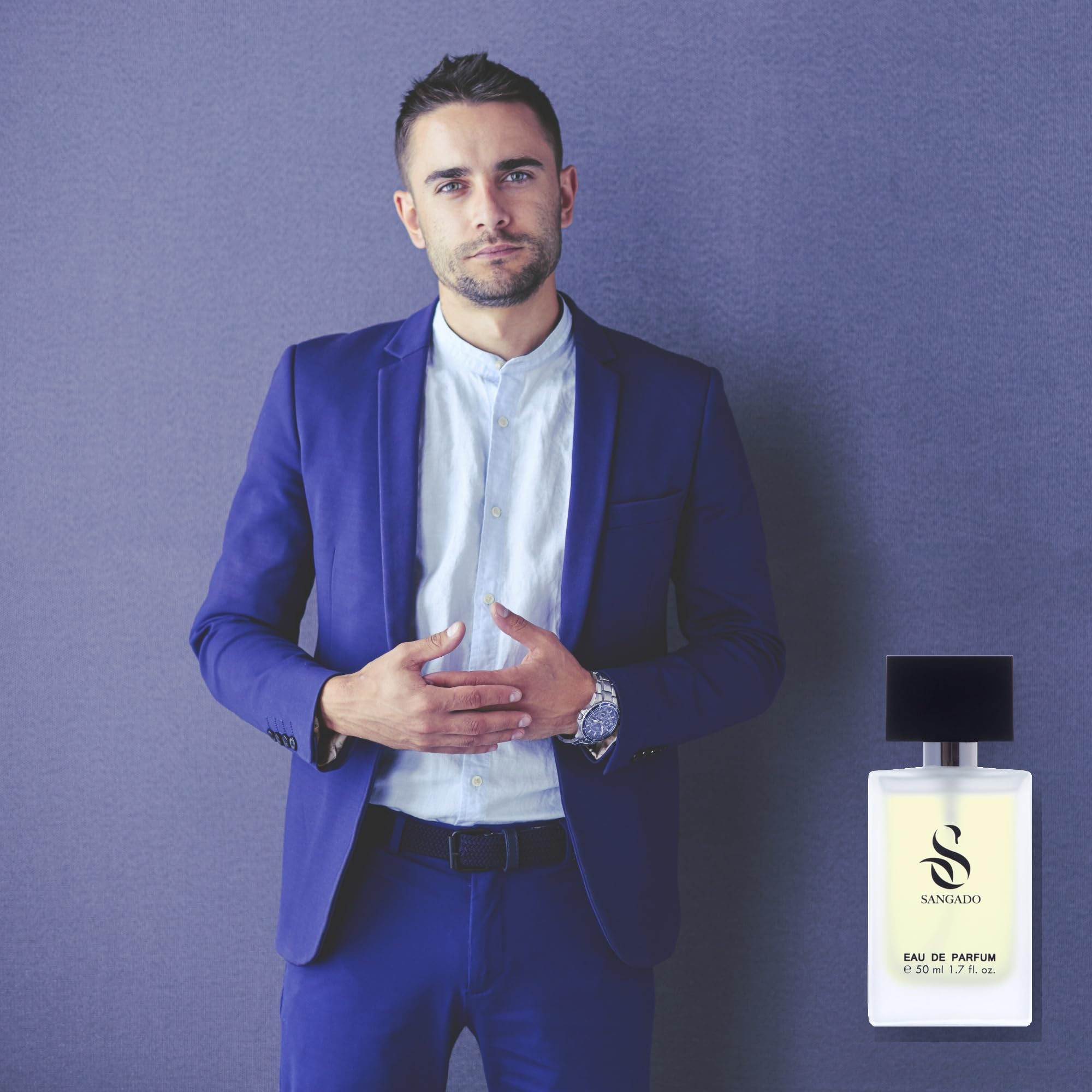 DEEP BLUE von SANGADO, Parfüm für Herren (eau de parfum), 8-10 Stunden Langanhaltend, Luxuriös Duftendes, 50 ml, Code: 685 3