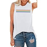 Pride Tank Tops for Women: LGBT Rainbow Graphic Tee Gay Pride Sleeveless Shirts Love is Love LGBTQ Vest Tanks