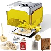 Twotrees TS1 Mini 3000mW Laser Engraver, Fully Enclosed Safe Design | 80x80mm,1kg Ultra-Portable Bluetooth APP Control for DIY Small Gifts Family Classroom, Laser class: 4