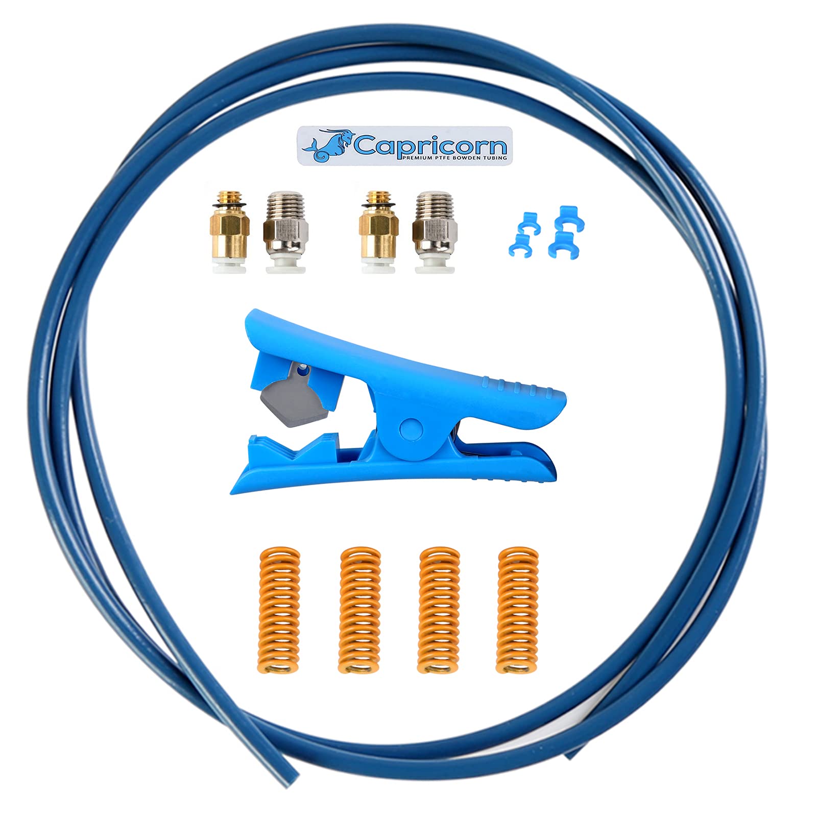 Creality Capricorn Tubing Capricorn Premium XS Bowden for 1.75mm Filament with PC4-M6 and PC4-M10 Pneumatic Fitting and Teflon Tube Cutter for All of the 3D Printer
