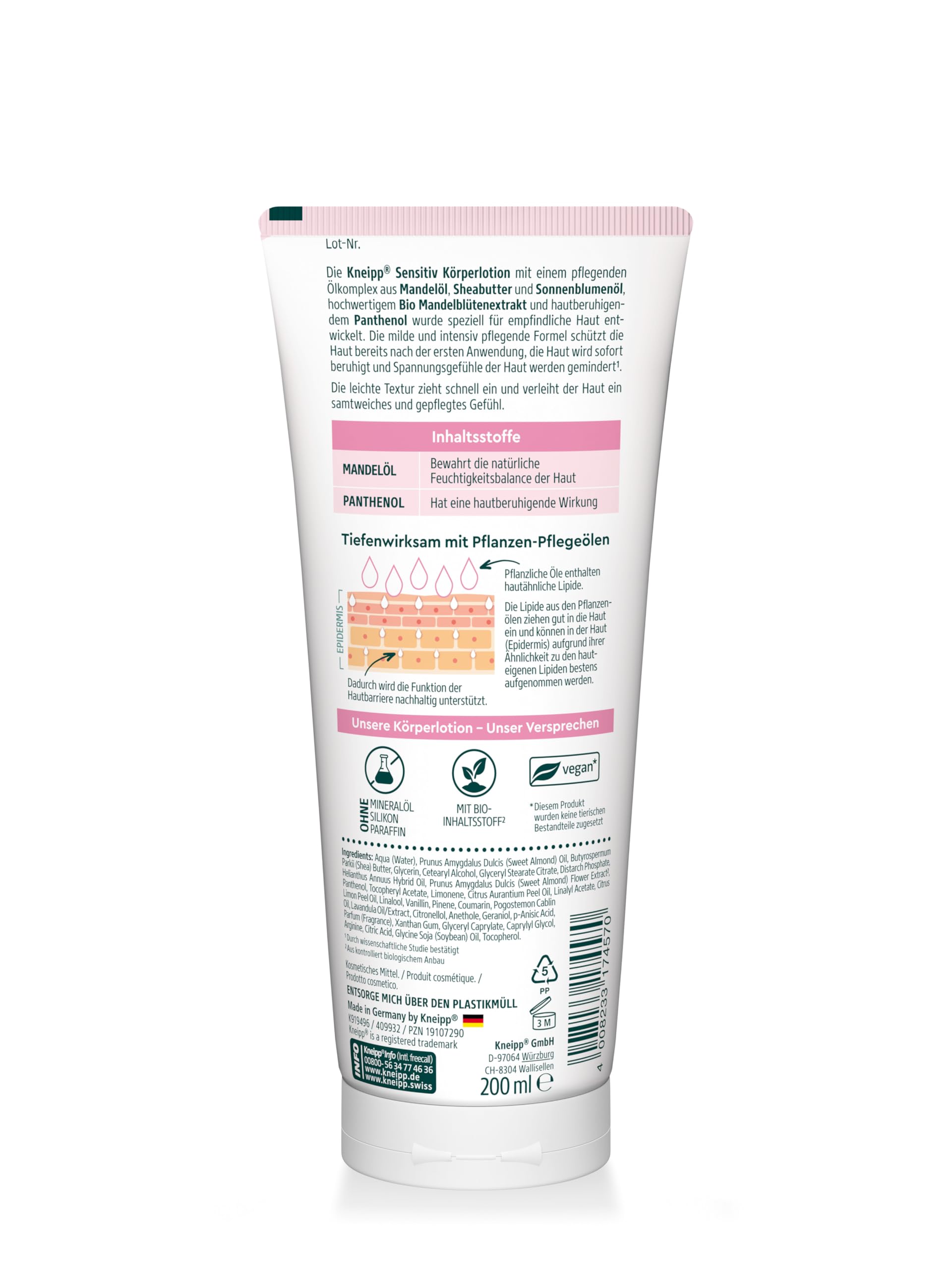 Kneipp Geschenkset Lieblingsmensch - Geschenkpackung mit Bodylotion und Duschbalsam aus der Mandelblüten Hautzart Serie - 2x200ml 6