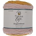 Yarn Bee Sugarwheel Yarn, 7 oz, 355 Yards, Crocus in Focus, Pink Yellow Cream Variegated