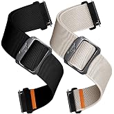 E ECSEM Stretchy Bands Compatible for Pavlok Shock Clock 3, Shock Clock MAX Fitness Tracker, Soft Breathable Nylon Strap Adjustable Wristband for Women&amp;Men