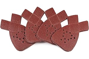 LEONTOOL 20 Pcs Mouse Sander Sandpaper 60 Grit 12 Hole Mouse Sander Pads with 2 Extra Tips for Replacement Hook and Loop Sand