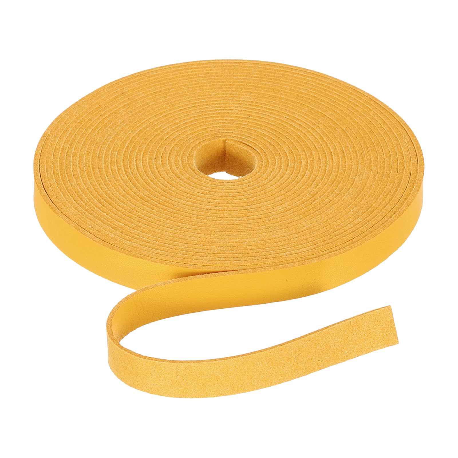 Rebower Flat Leather Cord,197 Inch 10mm Leather String PU Faux Leather Strips Strap,[for Jewelry Making DIY Craft Projects Belts Keychains Accessories]-5m/Yellow