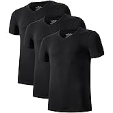 CF Men's Undershirts Bamboo Rayon Shirts for Men Moisture Wicking T-Shirt Classic V Neck Cooling Tee Shirts 3/5 Pack