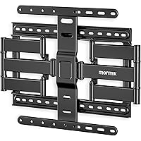 monTEK Ultra Slim TV Wall Mount for Most 37-75 inch TVs, 1.1" Thin Low Profile TV Bracket, Full Motion TV Mount Dual Swivel A