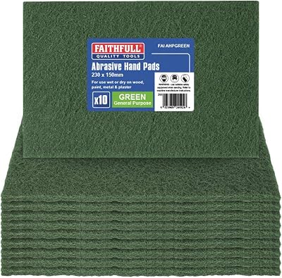 Faithfull General Purpose Hand Pad 230 x 150mm Green Pack of 10 FAIAHPGREEN