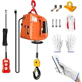 SENKEYFE Power Electric Portable Hoist Winch 1500LBS, 3 in 1 Electric Cable Hoist 110V 25 FT with Lifting Strap, Electric Hoist Lift Ceiling Winch for Lifting Towing