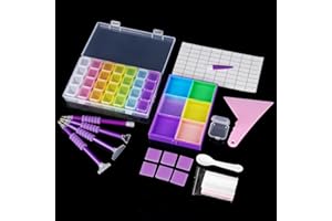 NiArt 54PCS DIY Diamond Painting Tools, 5D Diamond Art Craft Kits, 4 Sizes Diamond Painting Accessories Pens, 28 Compartment Box Diamond Painting Corrector for Adult Kids Beginners