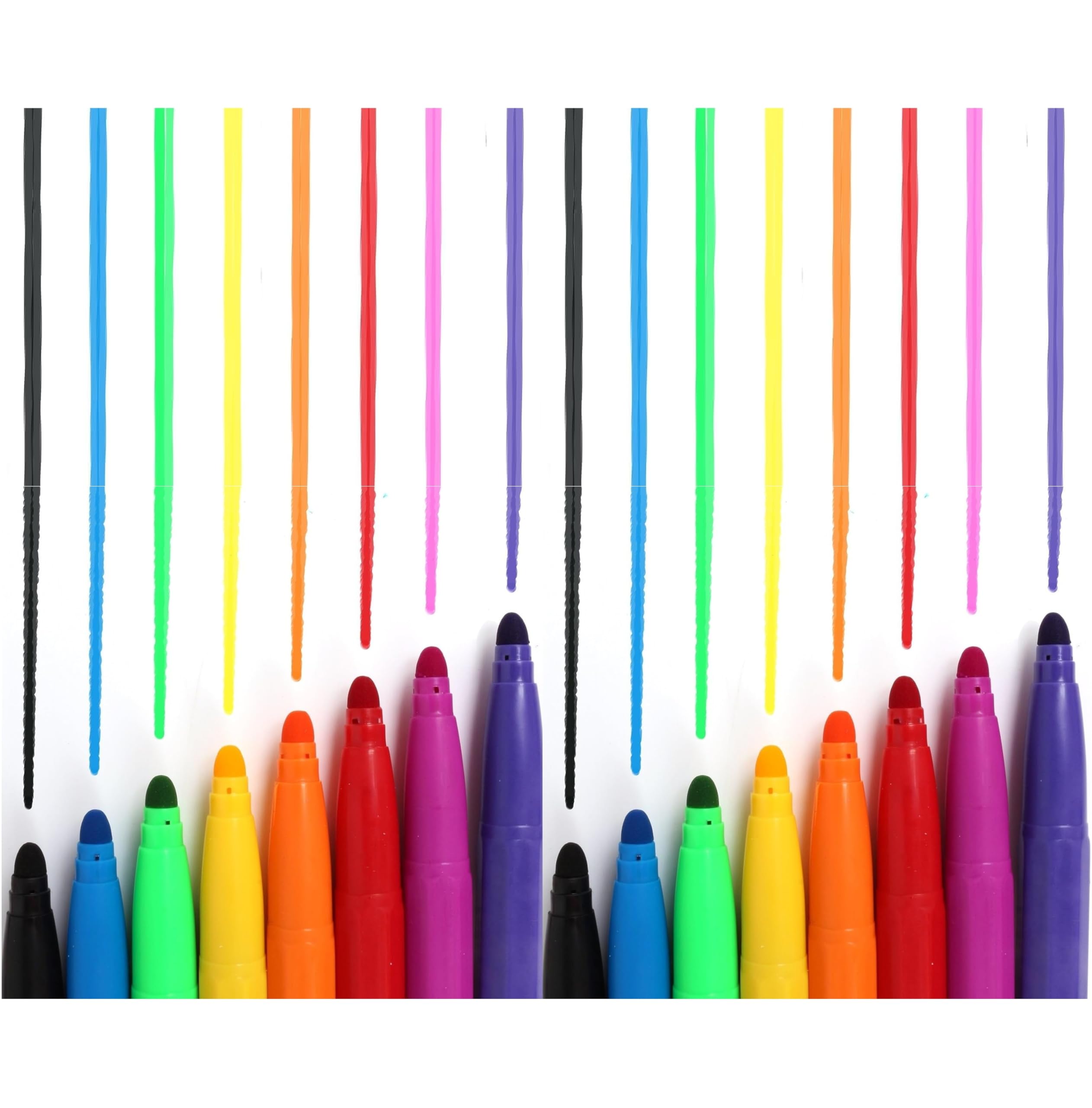 BANDIDOS Pack 16 Chunky Jumbo Fibre Pens - Thick Easy Grip Colourful Art Craft School Kids Felt Tip Markers