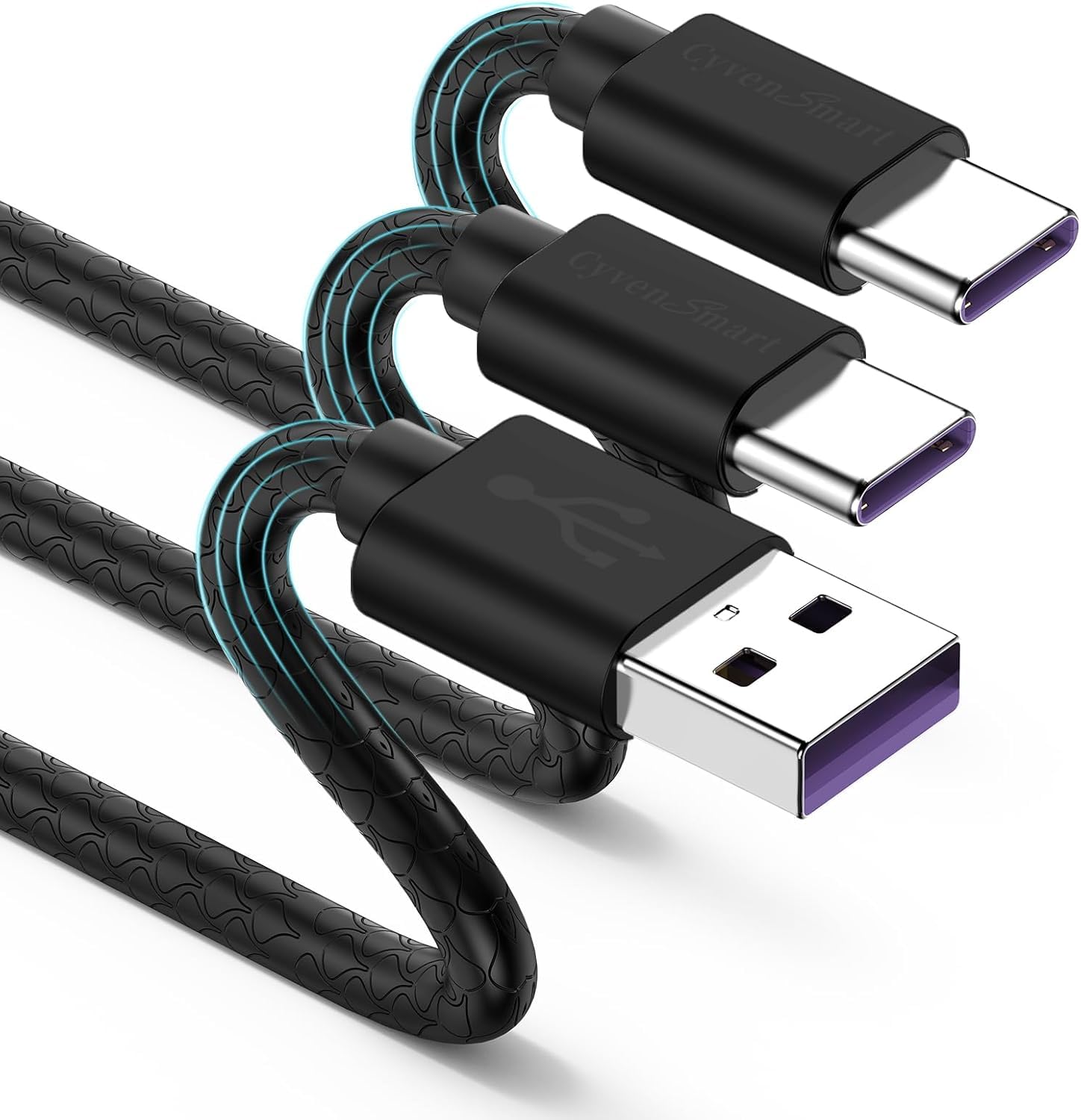 Photo 1 of [3Pack 10ft] Compatible with Samsung Galaxy S9 S10 S8 Plus Charger Cord(3A Fast Charging), TPE USB C Type Charger Cable,USB A to Type C Replacement for Samsung A32/A12/A10e/A20/A51/Note 20/9,LG-Black
