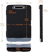 ZCZN Plastic Clipboard with Storage A4 Clip Folder Black view 2