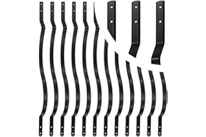 Belinova 25 Pack - 29.5"x1" Deck Balusters Metal Deck Spindles Staircase Baluster with Screws for Wood Wave Arc Shiny Black Indoor Outdoor