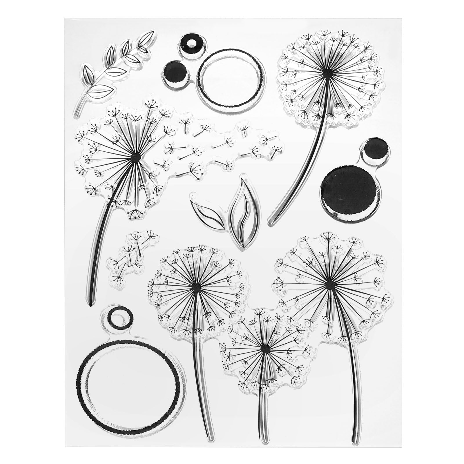 PATIKIL Transparent Silicone Stamps, 1 Pcs T1805 Dandelion Clear Stamps for Card Making Decoration DIY Scrapbooking Embossing Album Decor Craft, Clear