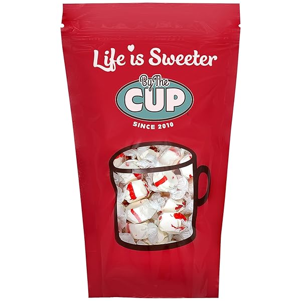 BY THE CUP SWEET CANDY CO. PEPPERMINT TAFFY, 1 LB BULK BAG