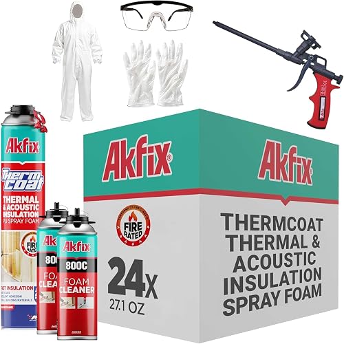 Akfix Thermcoat Spray Foam Insulation Kit 480 sq ft (24x27.1 oz.) - 11. ...