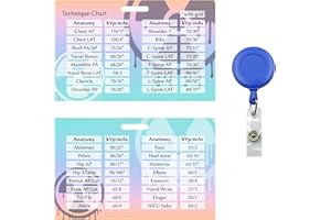 GENERIC Xray Badge Buddy Radiology Reference Card - Horizontal kVp Technique Chart Cheat Sheet for Rad Tech Students and Technologists - PVC X-Ray Tech Essentials