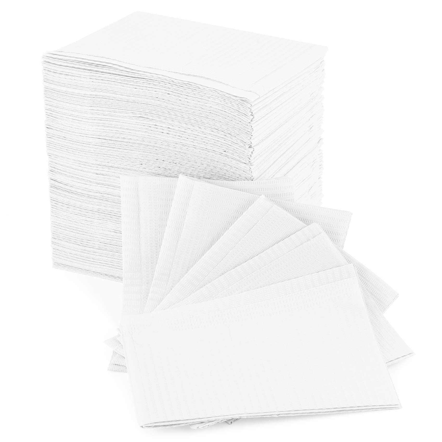 Annhua 125 PCS Dental Bibs Disposable Dentist Bib, Tattoo Bib Waterproof Patient Bibs White for Tattoos, Clinics, and Feeding - 13" ×18"