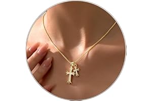 Partm Gold Cross Necklace for Women 14K Plated Dainty Pendant Cross Chain Faith Crucifix Choker Baptism Necklace for Women Trendy Religious Jewelry Hypoallergenic