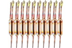 REAXOAL 10 PCS Filter Drier Refrigerant Liquid Line with Charging Valve,25GR 1/4 X 1/4