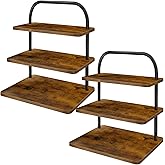 Cupcake Stand for 50 Cupcakes, 2 PACK 3 Tier Wooden Metal Cupcake Stand Reusable Cupcake Display Stand Tiered Tray Stand Dessert Table Display Set Serving Trays for Party Rustic Farmhouse Vendor