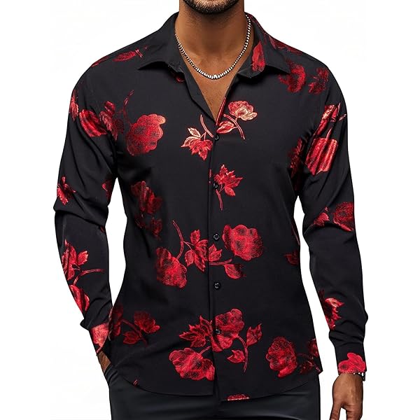 Uillui Sequin Dress Shirt for Men Sparkle Wedding Suit Long Sleeves Button  Down Metallic Shiny Shirts Disco Party Outfits at Amazon Men's Clothing  store