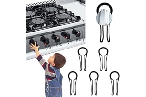 FULULUER Stove Knob Safety Covers, Gas Stove Knob Lock for Child Safety，Prevent Children or Pets from Accidentally Turning on Gas Stove (5 Pack)