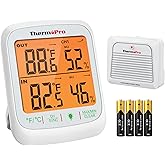 ThermoPro TP260B Indoor Outdoor Thermometer Wireless 1000ft/300m Range, Pro Accuracy Digital Hygrometer Humidity Meter with Remote Temperature Sensor, Inside Outside Thermometer for Home Patio Room
