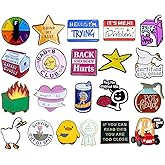 25PC Funny Enamel Pins Bulk Cute Fun Cool Button Brooch Lapel Pin Set Pack Meme Sarcastic Decorative Novelty For Backpack Bagpack Bags Hat Jacket Purse Vest Lanyard Adults Work Coworkers Gifts